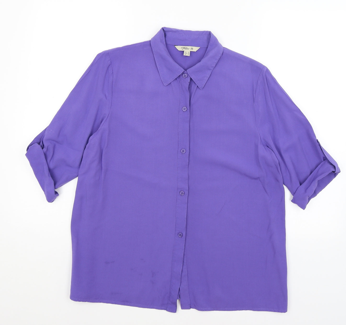 Trevi Womens Purple   Basic Button-Up Size 12