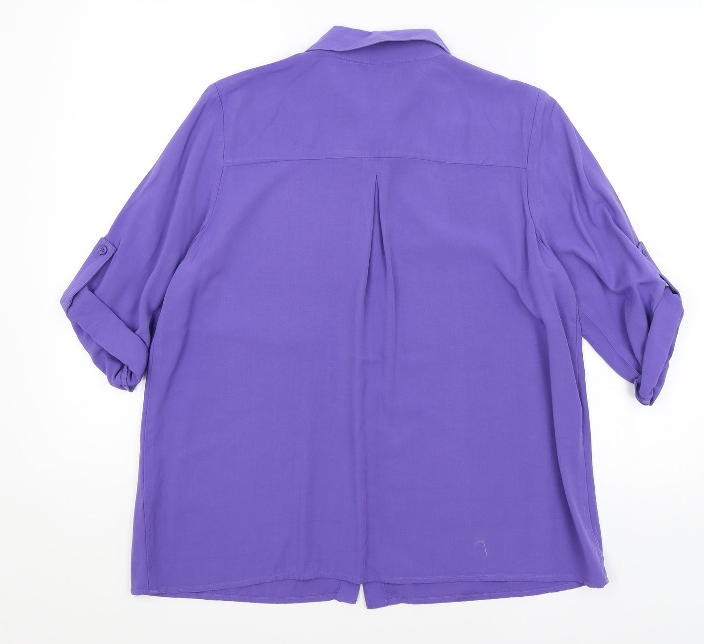 Trevi Womens Purple   Basic Button-Up Size 12