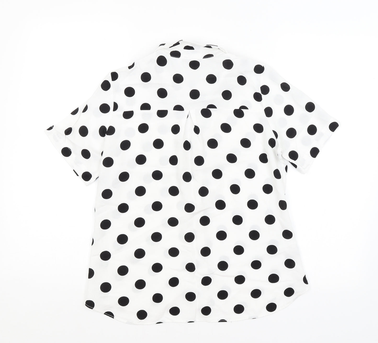 Big Dart Womens White Polka Dot  Basic Button-Up Size 10
