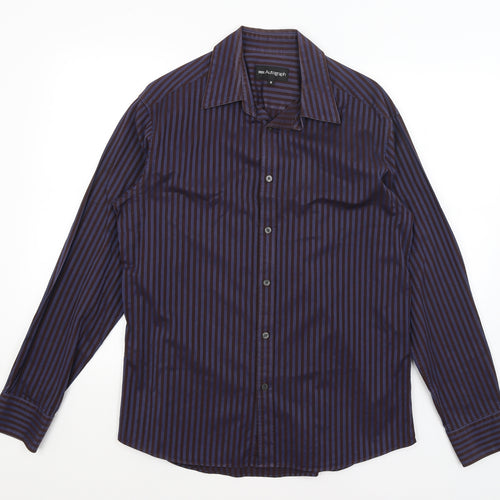 Autograph Mens Blue Striped   Button-Up Size M