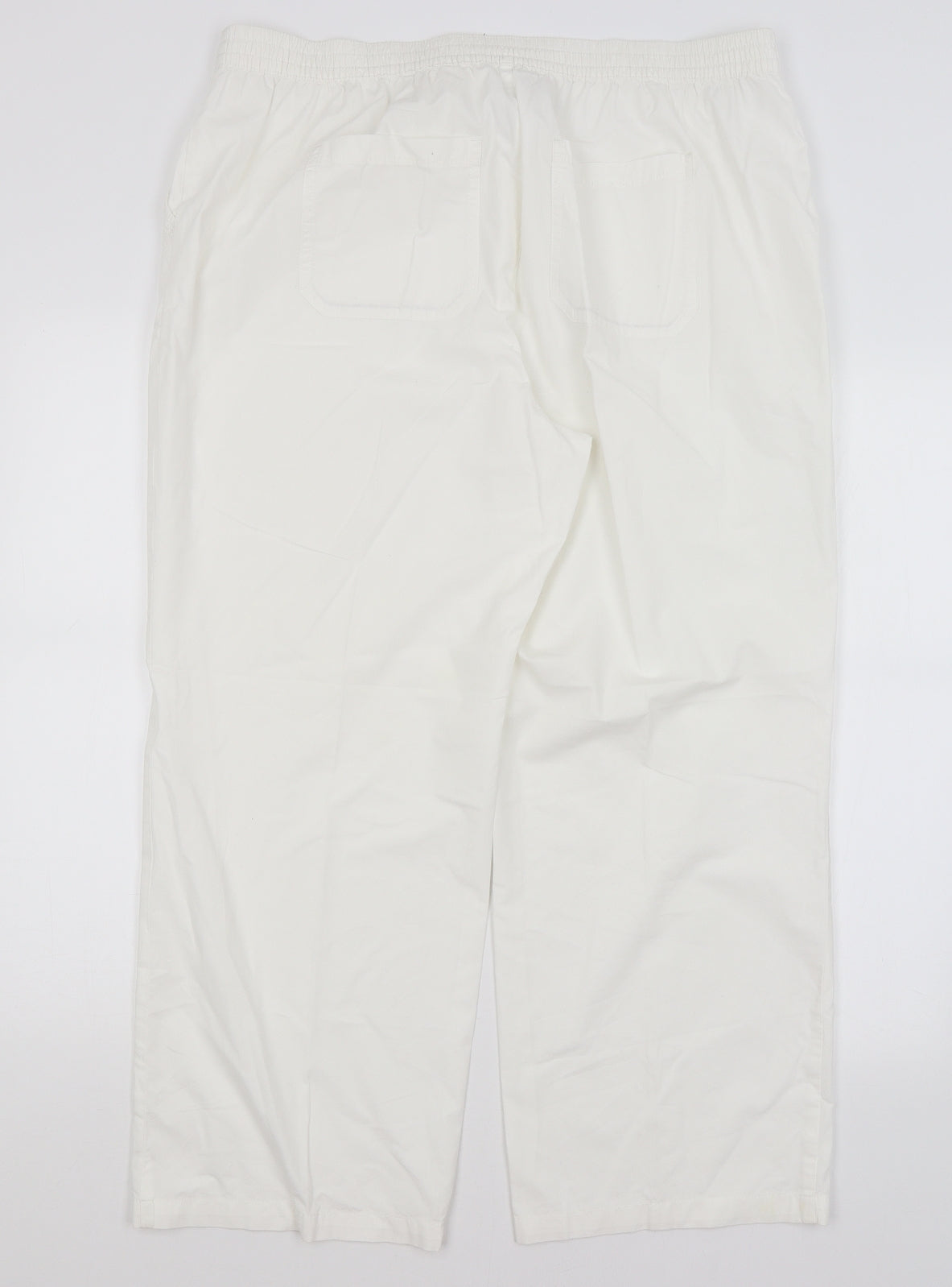 M&S Womens White   Trousers  Size 18 L26 in