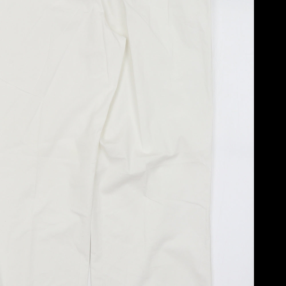 M&S Womens White   Trousers  Size 18 L26 in