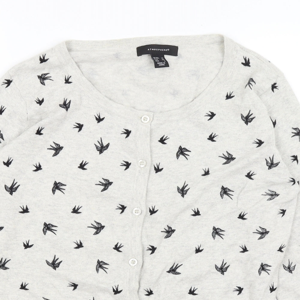 Atmosphere Womens Grey   Cardigan Jumper Size 12  - Swallows