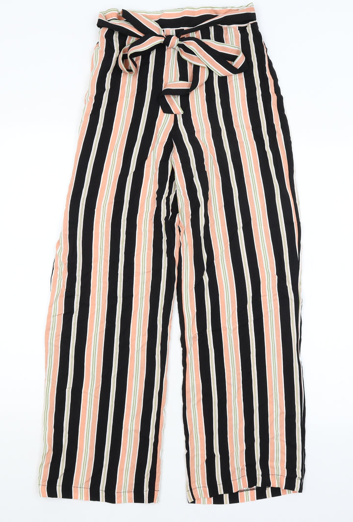 Dorothy Perkins Womens Pink Striped Trousers Size 8 L28 in