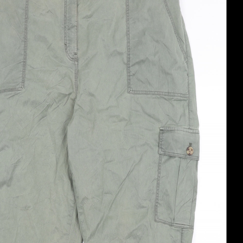 M&S Womens Green   Trousers  Size 24 L26 in