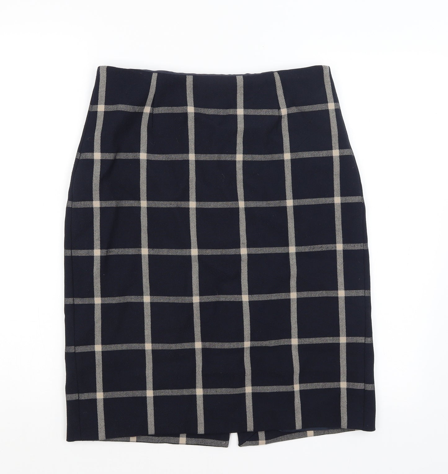 Hobbs Womens Blue Check  Straight & Pencil Skirt Size 10
