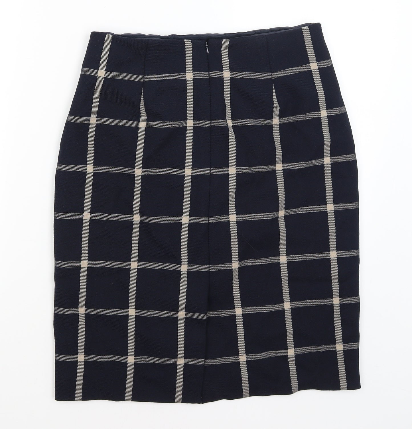 Hobbs Womens Blue Check  Straight & Pencil Skirt Size 10