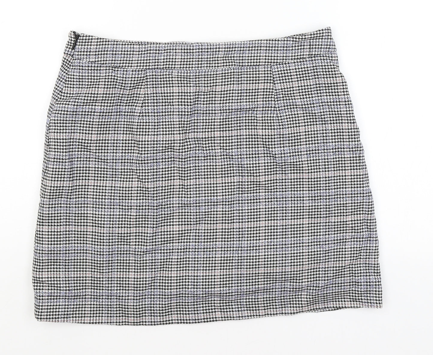 George Womens Black Houndstooth  A-Line Skirt Size 12