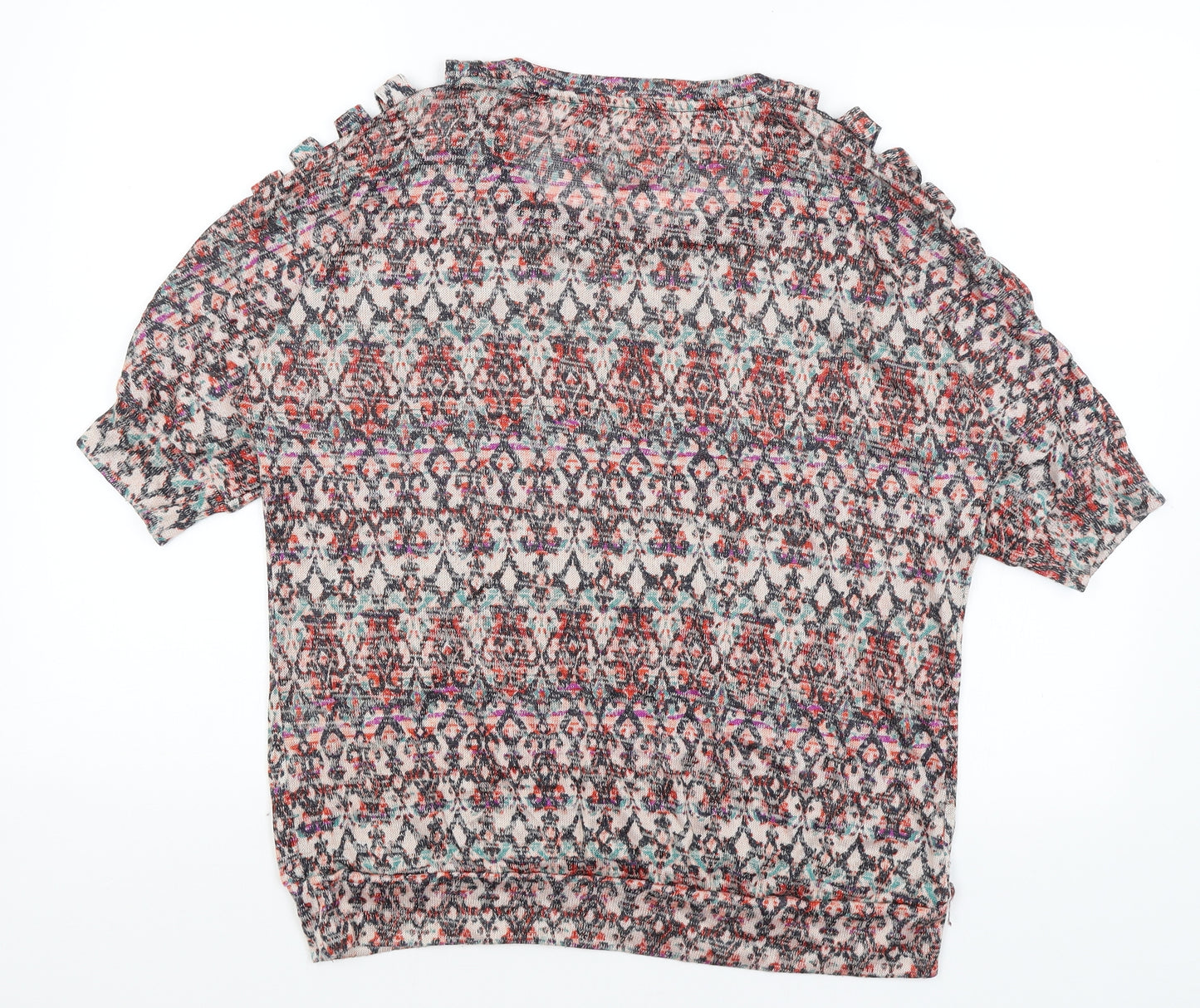 French Laundry Womens Pink Geometric  Basic T-Shirt Size L