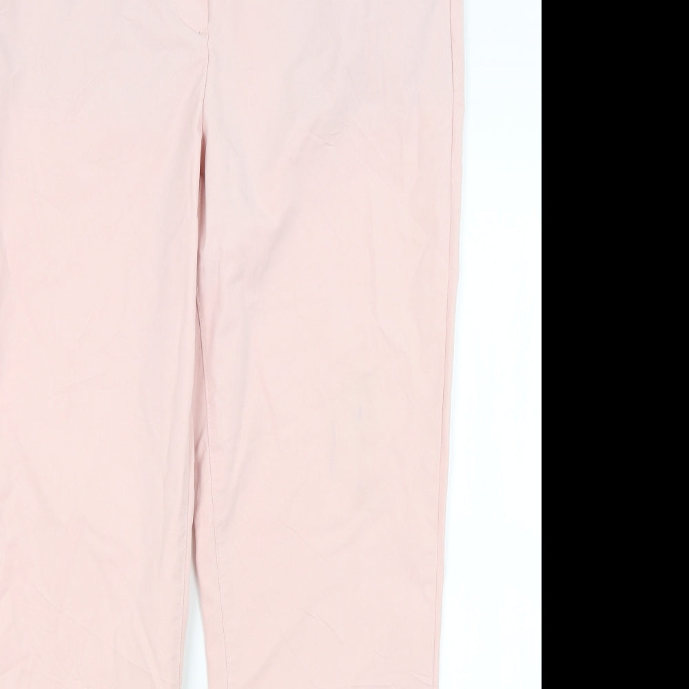 M&S Womens Pink   Chino Trousers Size 12 L29 in