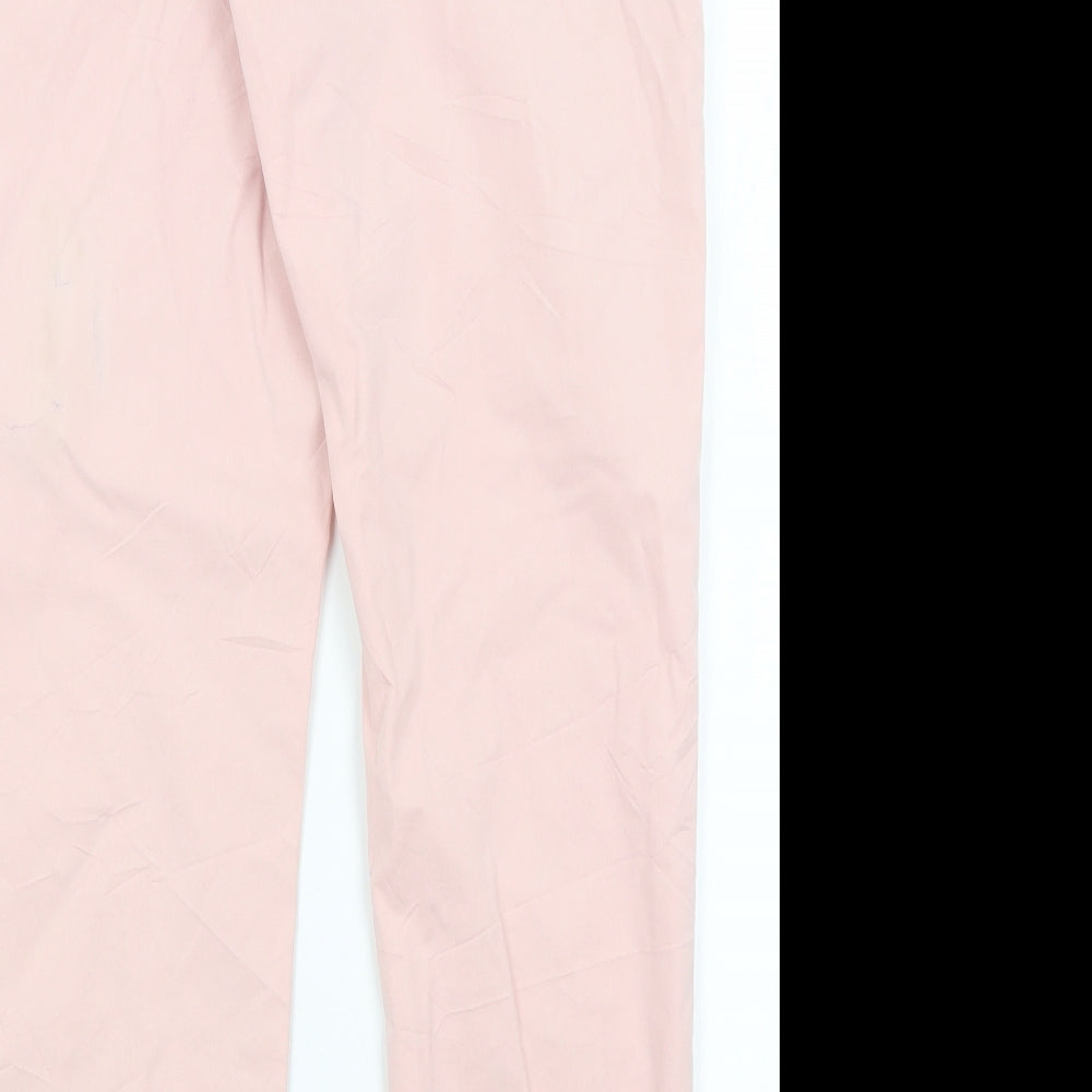 M&S Womens Pink   Chino Trousers Size 12 L29 in