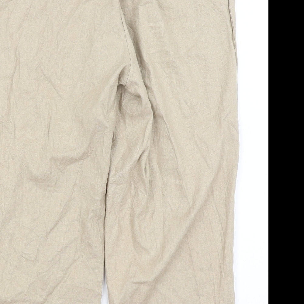 Evans Womens Beige   Cropped Trousers Size 20 L22 in