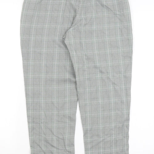 Nasty Gal Womens Grey Check  Trousers  Size 10 L27 in