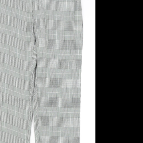 Nasty Gal Womens Grey Check  Trousers  Size 10 L27 in