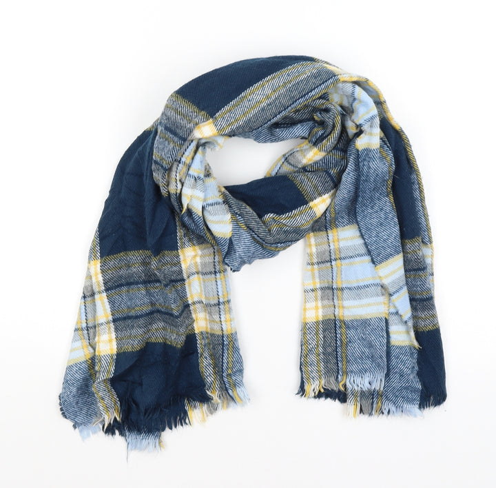 Preworn Womens Blue Plaid Scarf