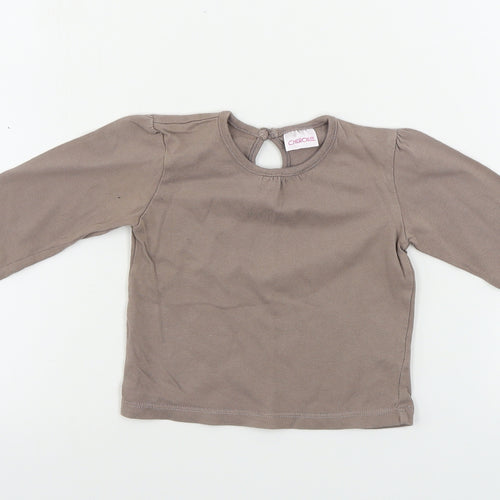Cherokee  Girls Brown   Basic T-Shirt Size 12-18 Months