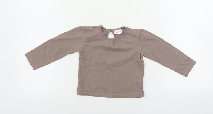 Cherokee  Girls Brown   Basic T-Shirt Size 12-18 Months