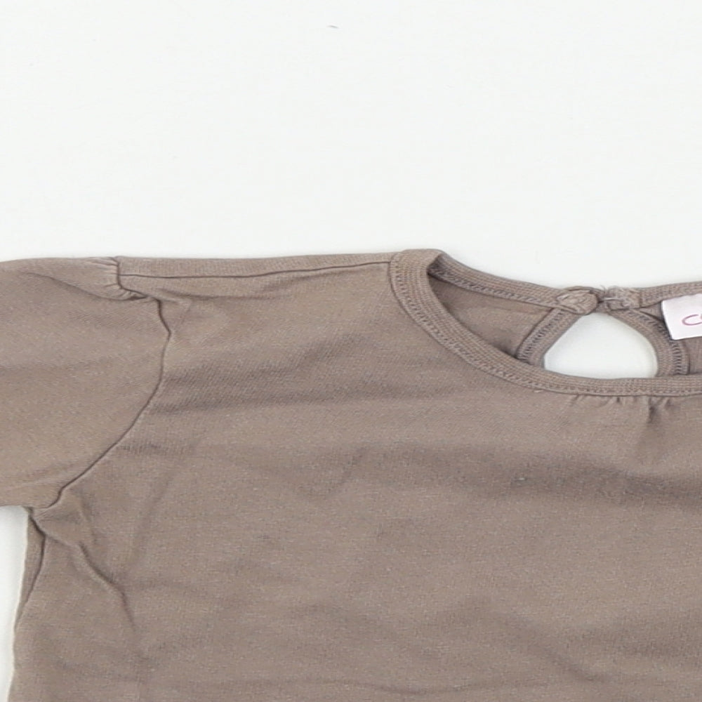 Cherokee  Girls Brown   Basic T-Shirt Size 12-18 Months