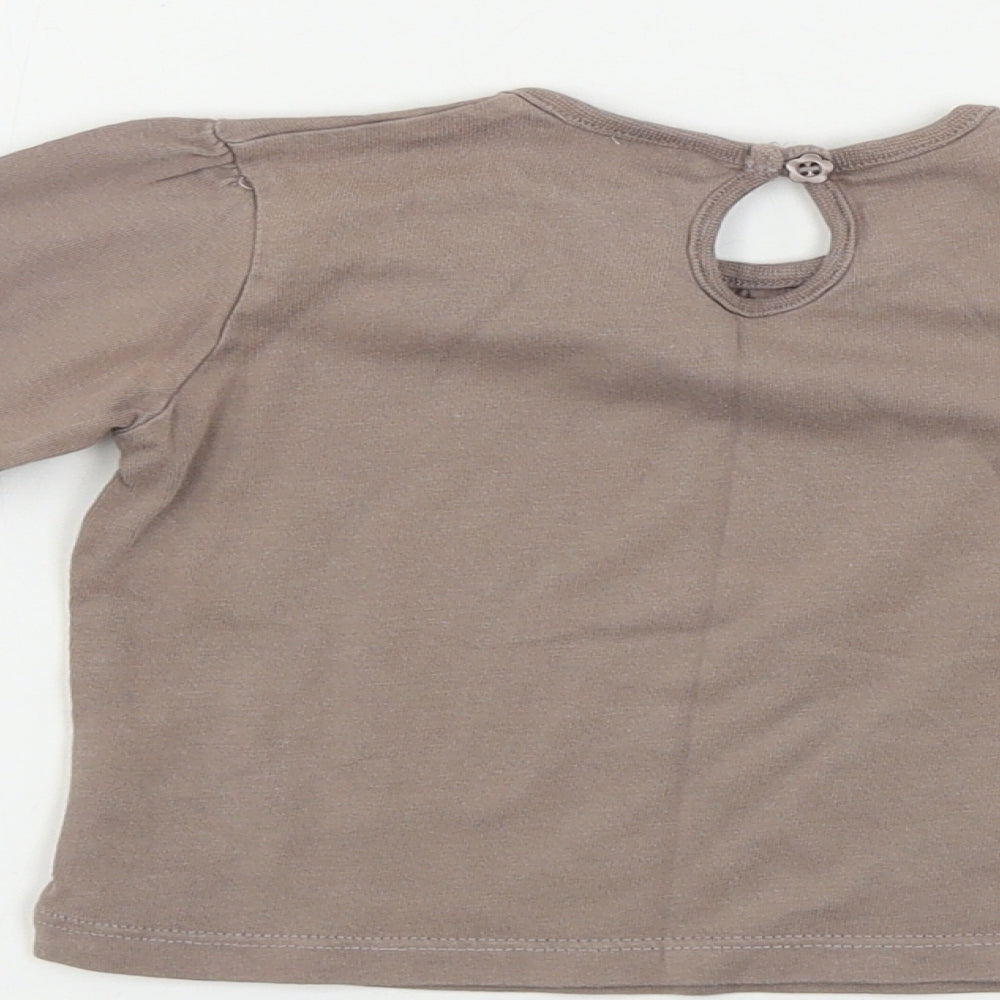 Cherokee  Girls Brown   Basic T-Shirt Size 12-18 Months