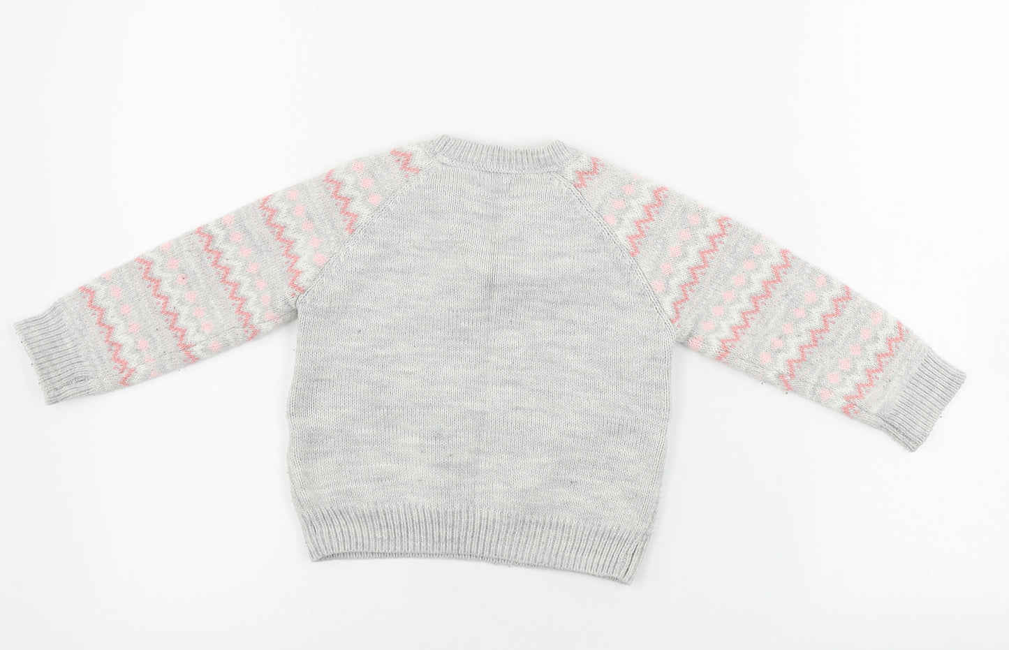 F&F  Girls Grey   Pullover Jumper Size 18-24 Months  - penguin pattern