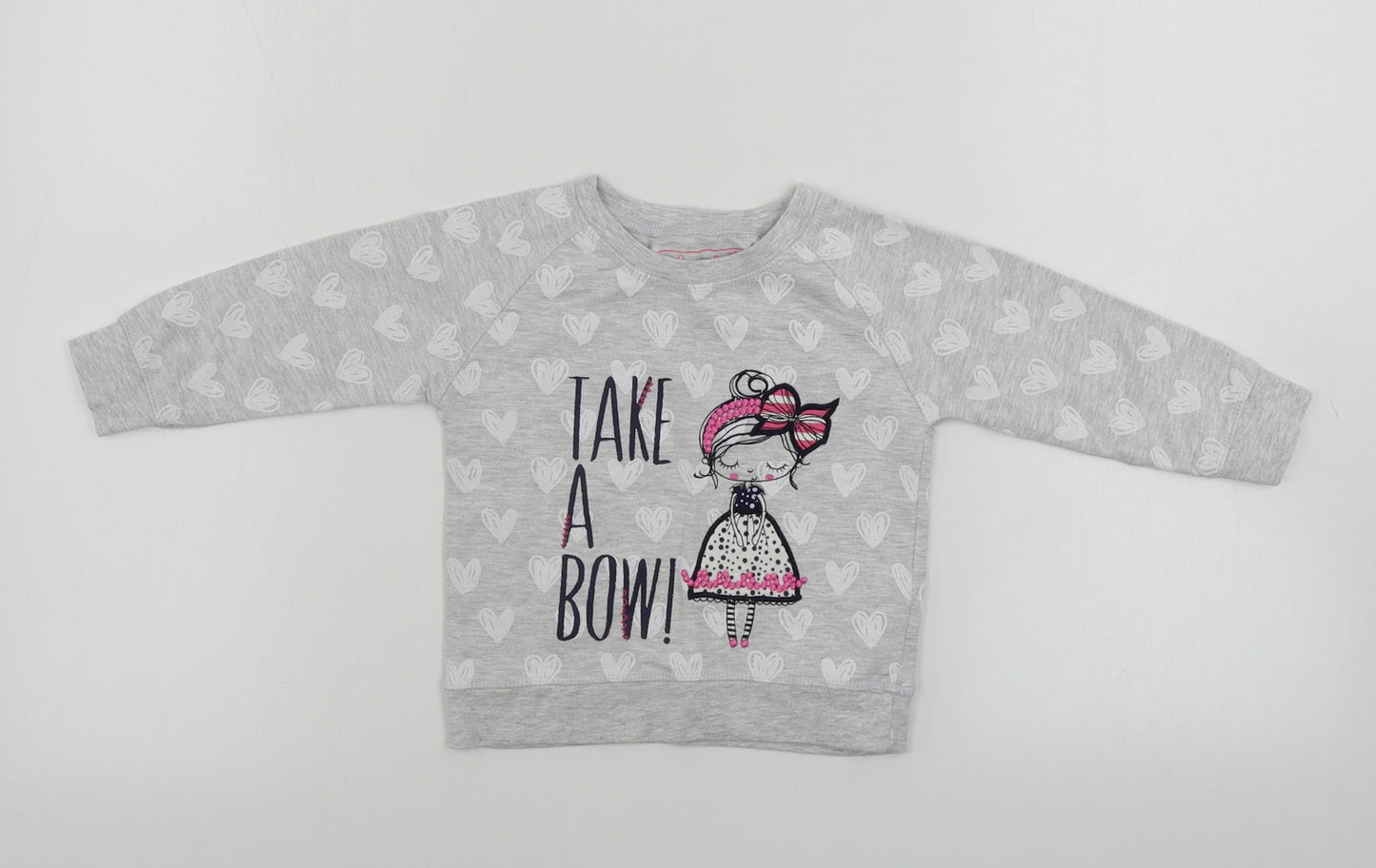 Young Dimension  Girls Grey Polka Dot  Pullover Jumper Size 18-24 Months