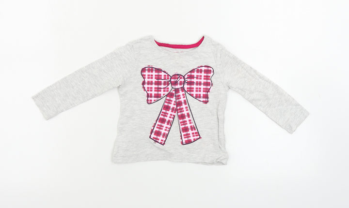 Young Dimension  Girls Grey   Basic T-Shirt Size 9-12 Months