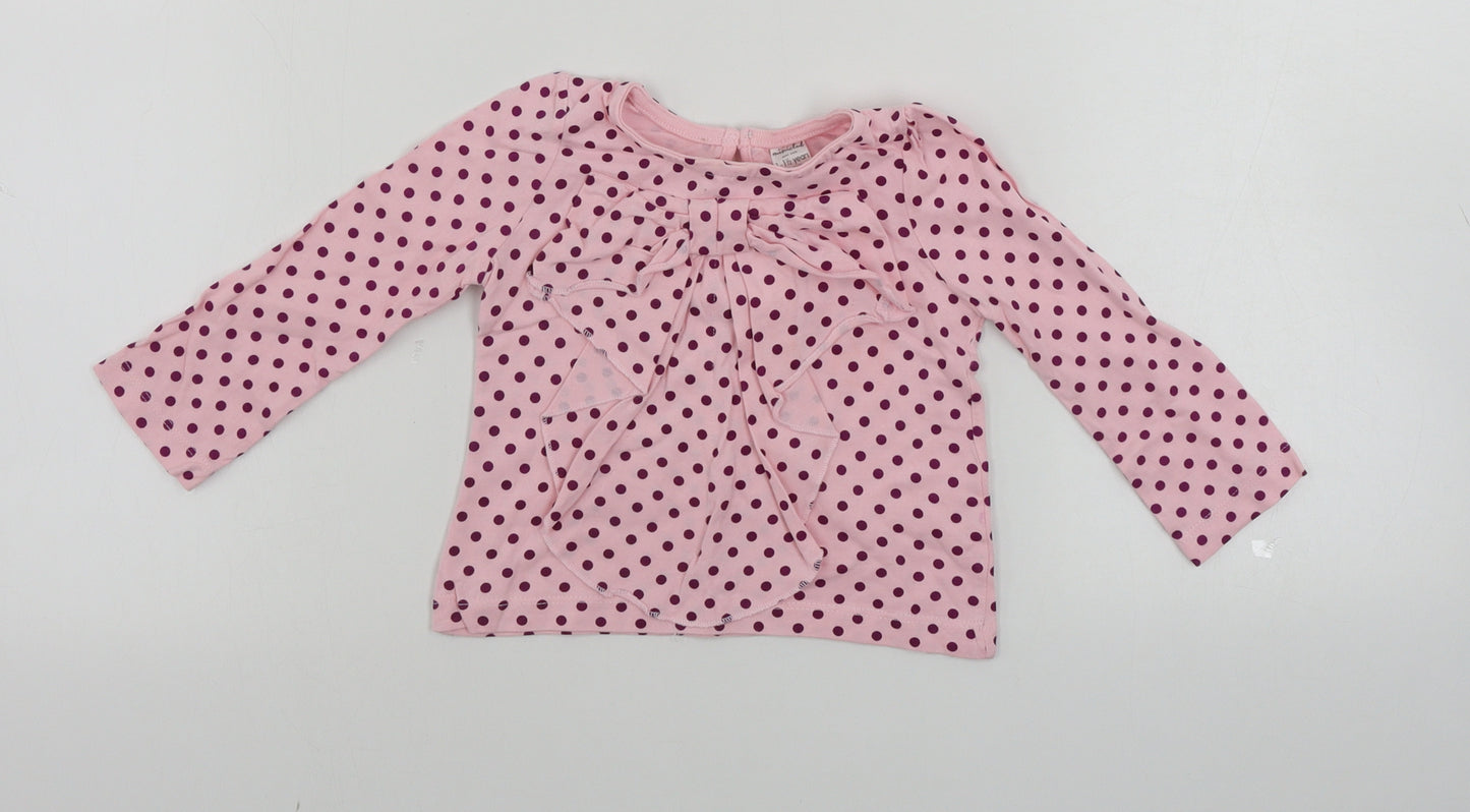 Mini Club   Pink Polka Dot  Basic T-Shirt Size 12-18 Months