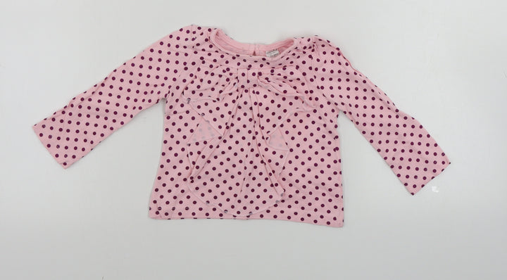 Mini Club   Pink Polka Dot  Basic T-Shirt Size 12-18 Months