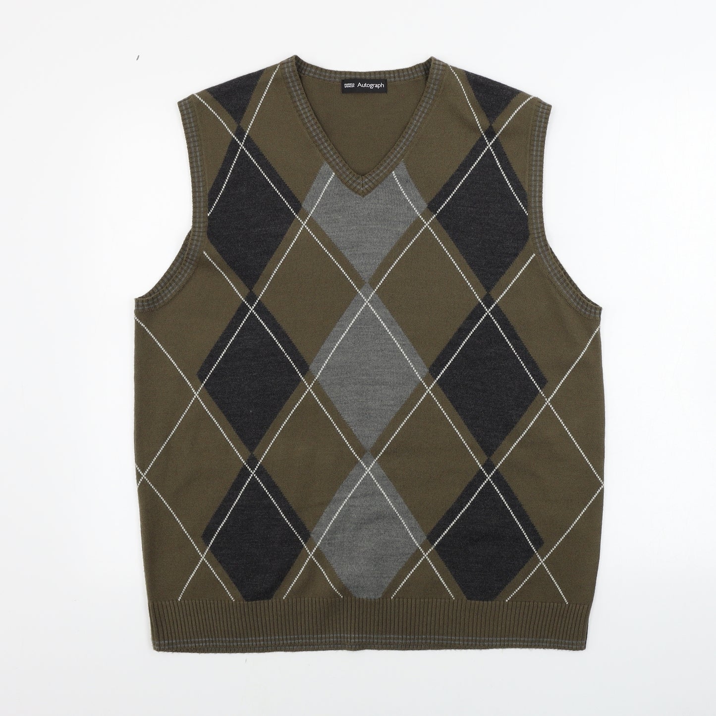 Marks and Spencer  Mens Brown Herringbone  Vest Jumper Size L