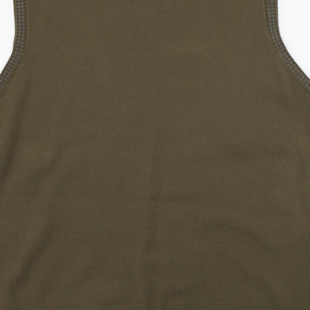 Marks and Spencer  Mens Brown Herringbone  Vest Jumper Size L