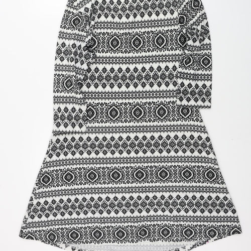Peacocks  Womens Grey Geometric  A-Line  Size 14
