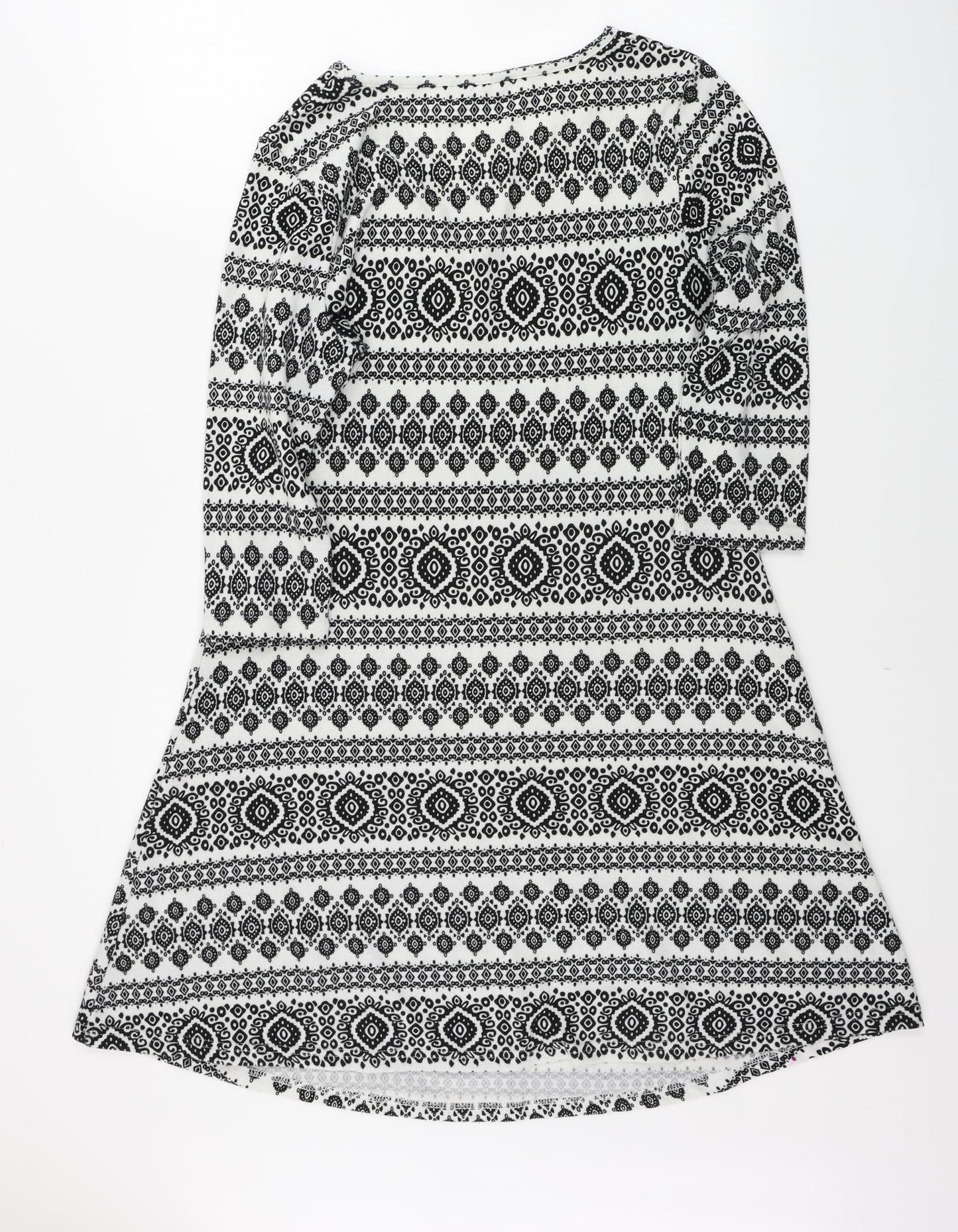 Peacocks  Womens Grey Geometric  A-Line  Size 14