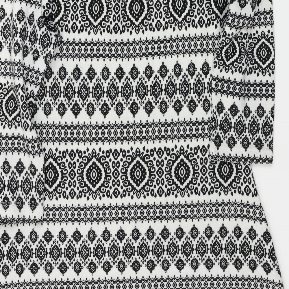 Peacocks  Womens Grey Geometric  A-Line  Size 14