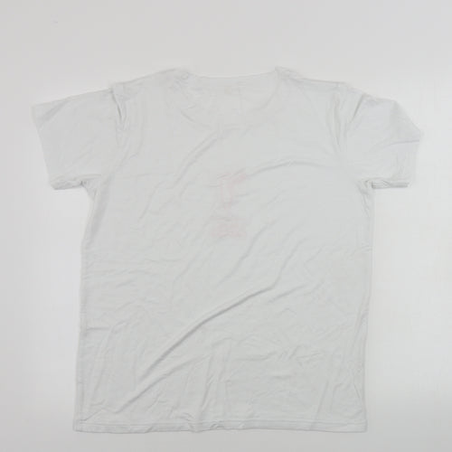 Preworn  Womens White   Basic T-Shirt Size M