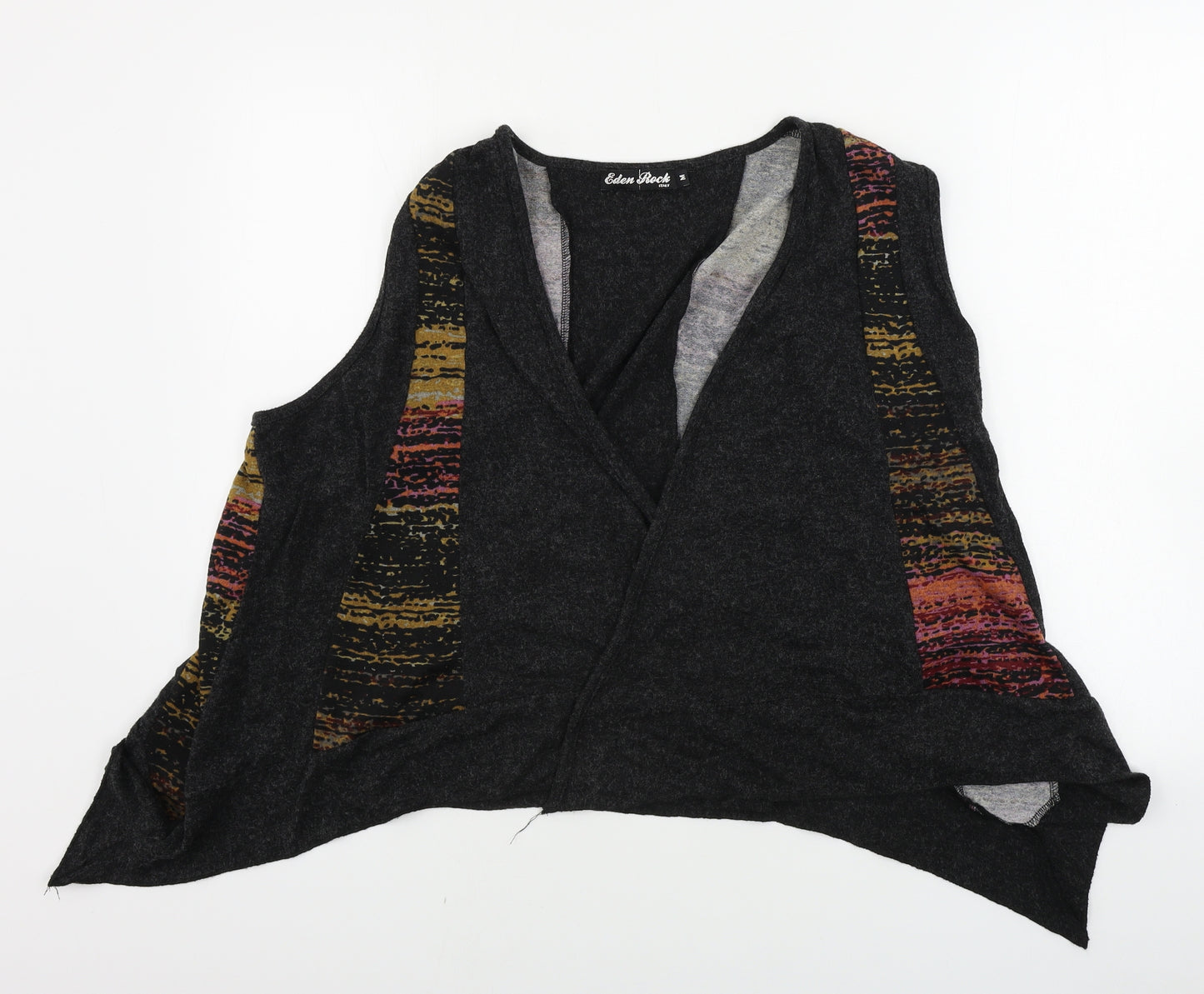 eden rock  Womens Grey Striped  Cardigan Jumper Size M