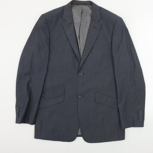 san luca Mens Grey Striped  Jacket Blazer Size 40