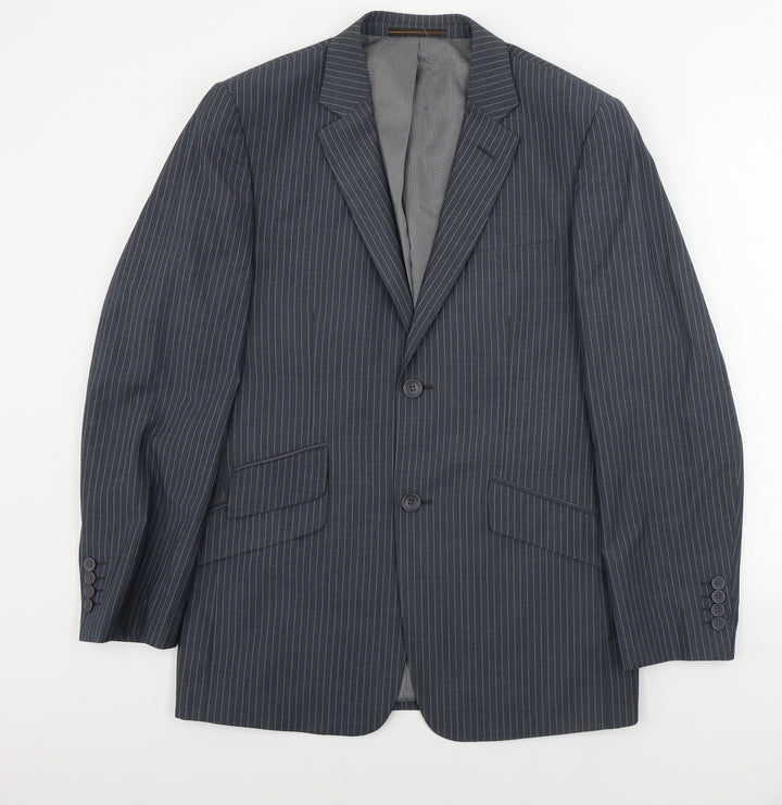 san luca Mens Grey Striped  Jacket Blazer Size 40