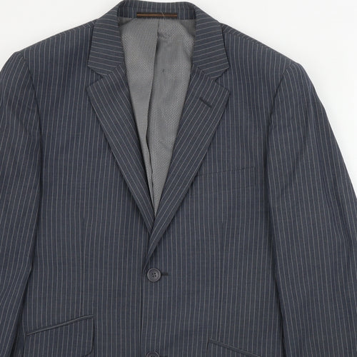 san luca Mens Grey Striped  Jacket Blazer Size 40