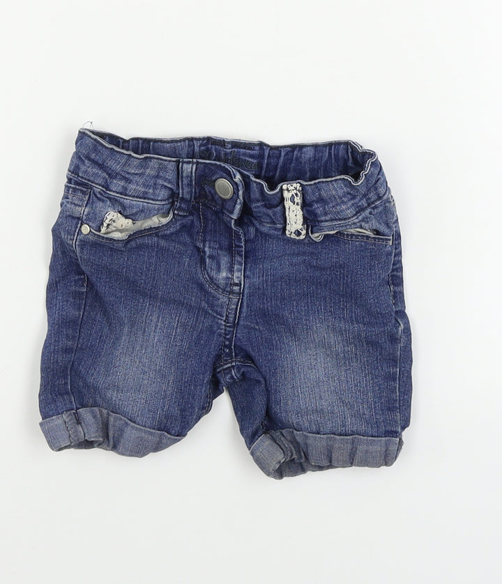 Matalan  Girls Blue   Cut-Off Shorts Size 3 Years