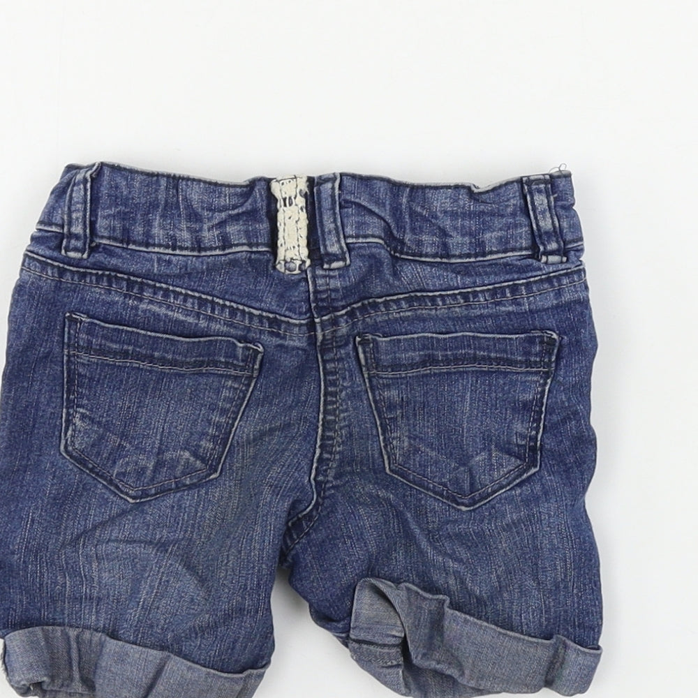 Matalan  Girls Blue   Cut-Off Shorts Size 3 Years
