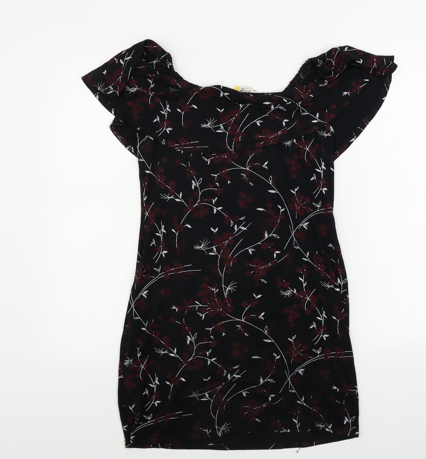 Miss Selfridge  Womens Black Floral  A-Line  Size 16