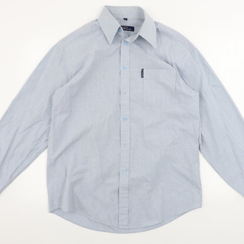 Ben Sherman  Mens Blue Check   Button-Up Size L
