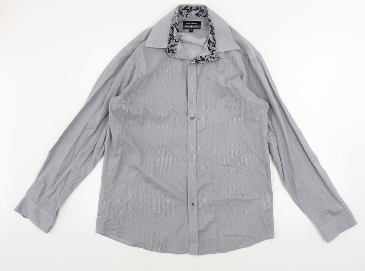 greenwoods     Mens Grey Geometric   Button-Up Size 16