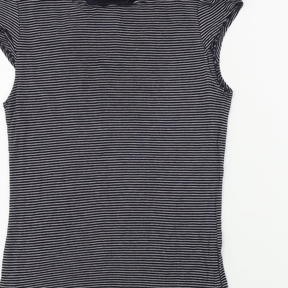 H&M  Womens Blue Striped  Basic T-Shirt Size S