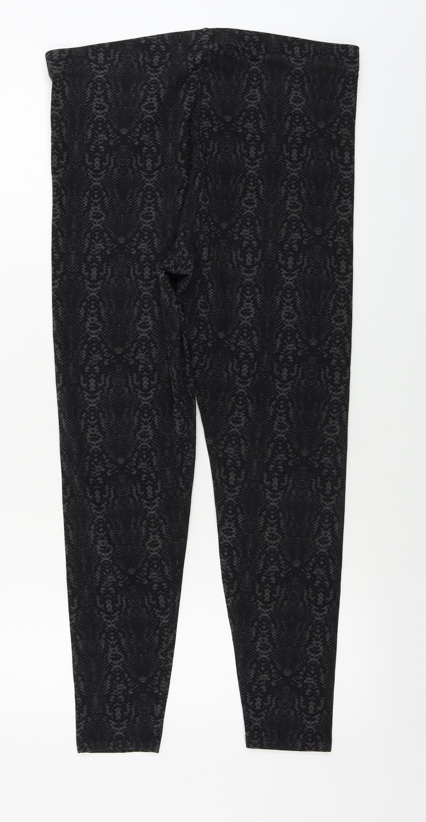Marks and Spencer  Womens Black Animal Print  Trousers  Size 16 L25 in