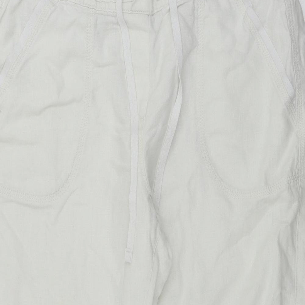 Marks and Spencer Womens White   Cropped Trousers Size 14