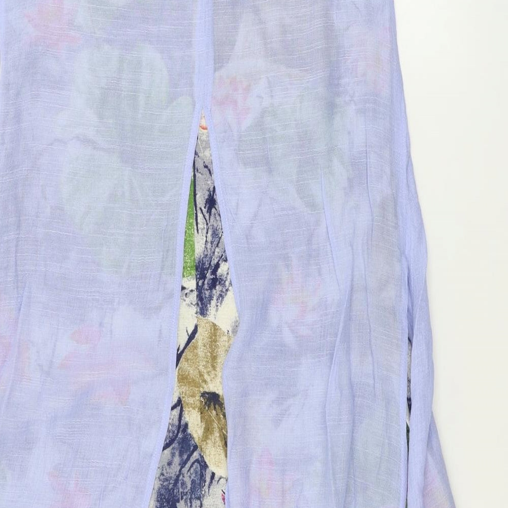 Floryday  Womens Blue Floral  A-Line  Size S