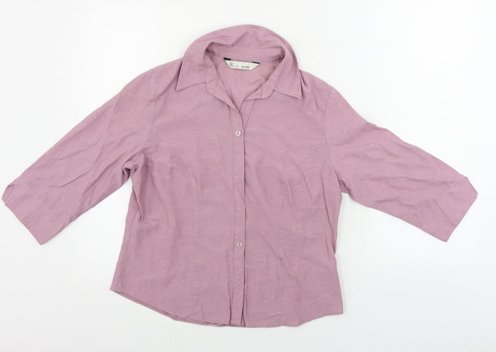 BHS Womens Purple Basic Button-Up Size 12