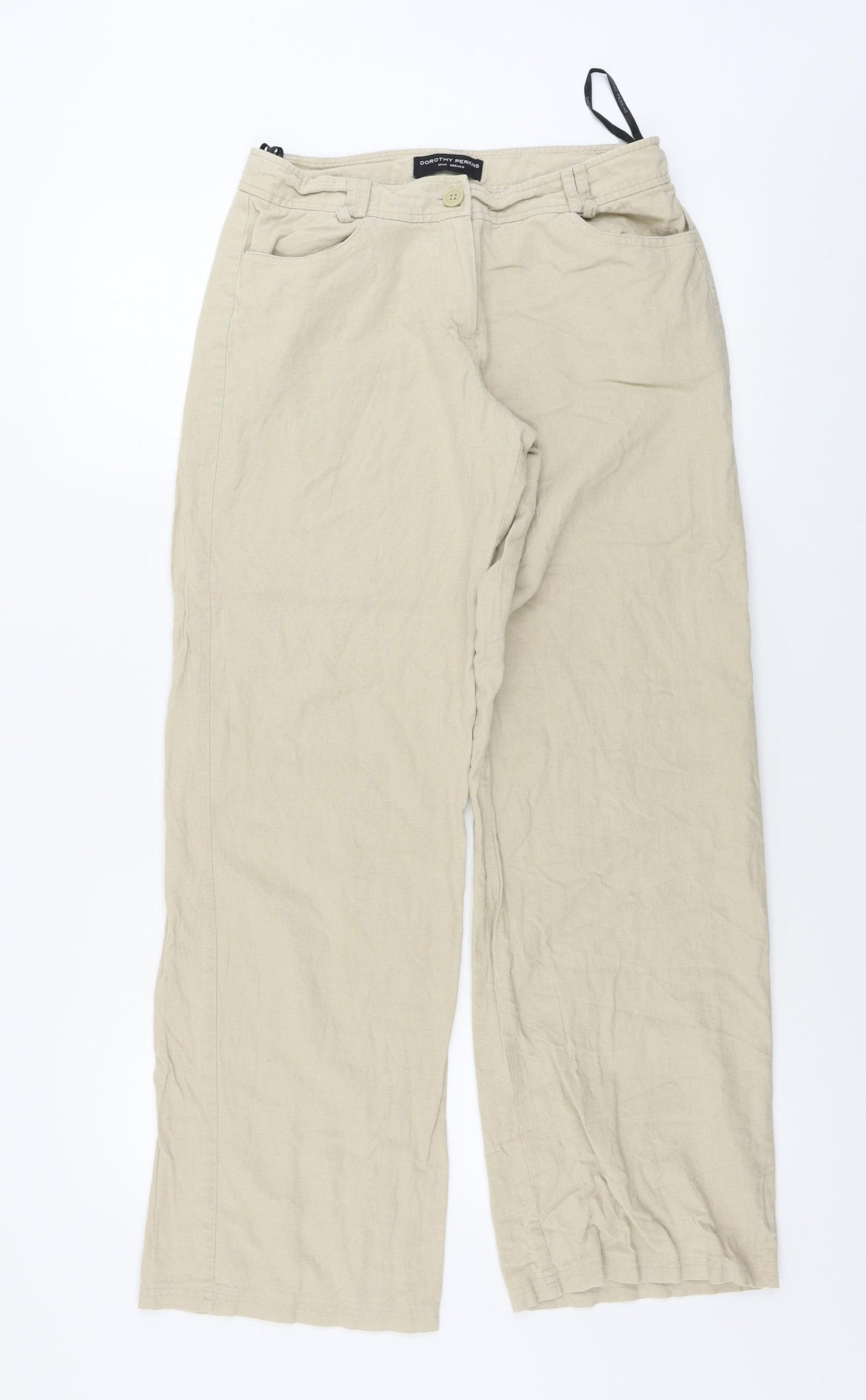 Dorothy Perkins Womens Beige   Trousers  Size 10 L27 in