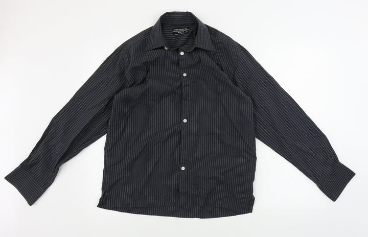 Cedar Wood State  Mens Black Striped   Button-Up Size S